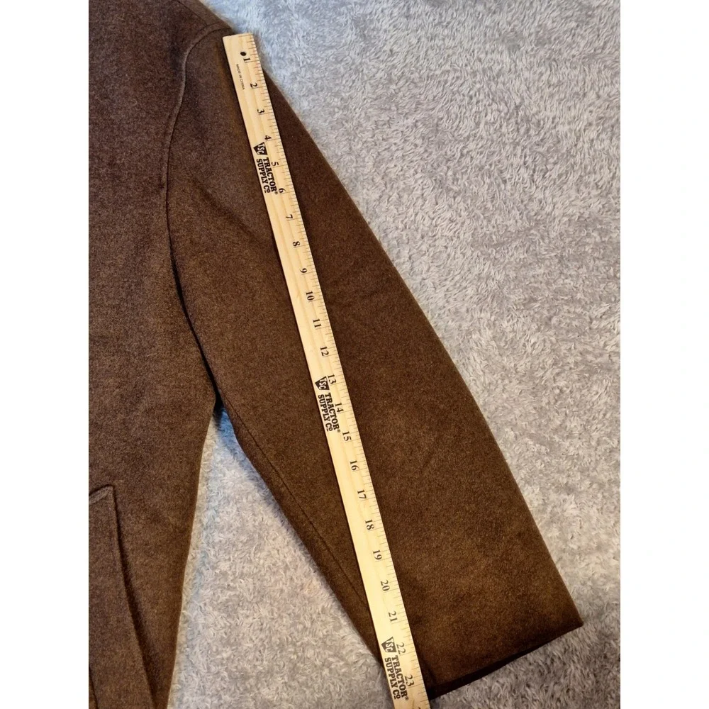 Jones New York Mens Coat Overcoat 42S Brown 100% Wool 48825Z Double Breasted